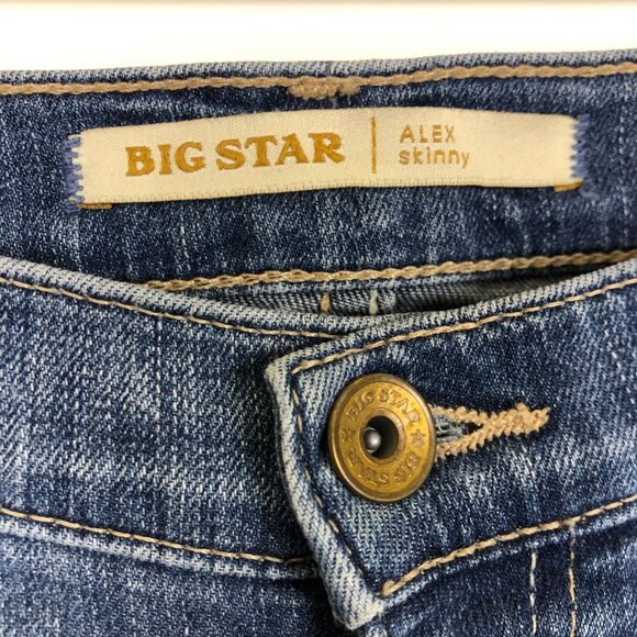 Big Star Alex Skinny Jeans Womens 27 Medium Wash Selvage Hem - Picture 3 of 13